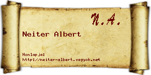 Neiter Albert névjegykártya